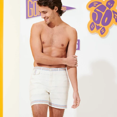 Resim Erkek 1972 Stripes Bahin Bermuda Bej