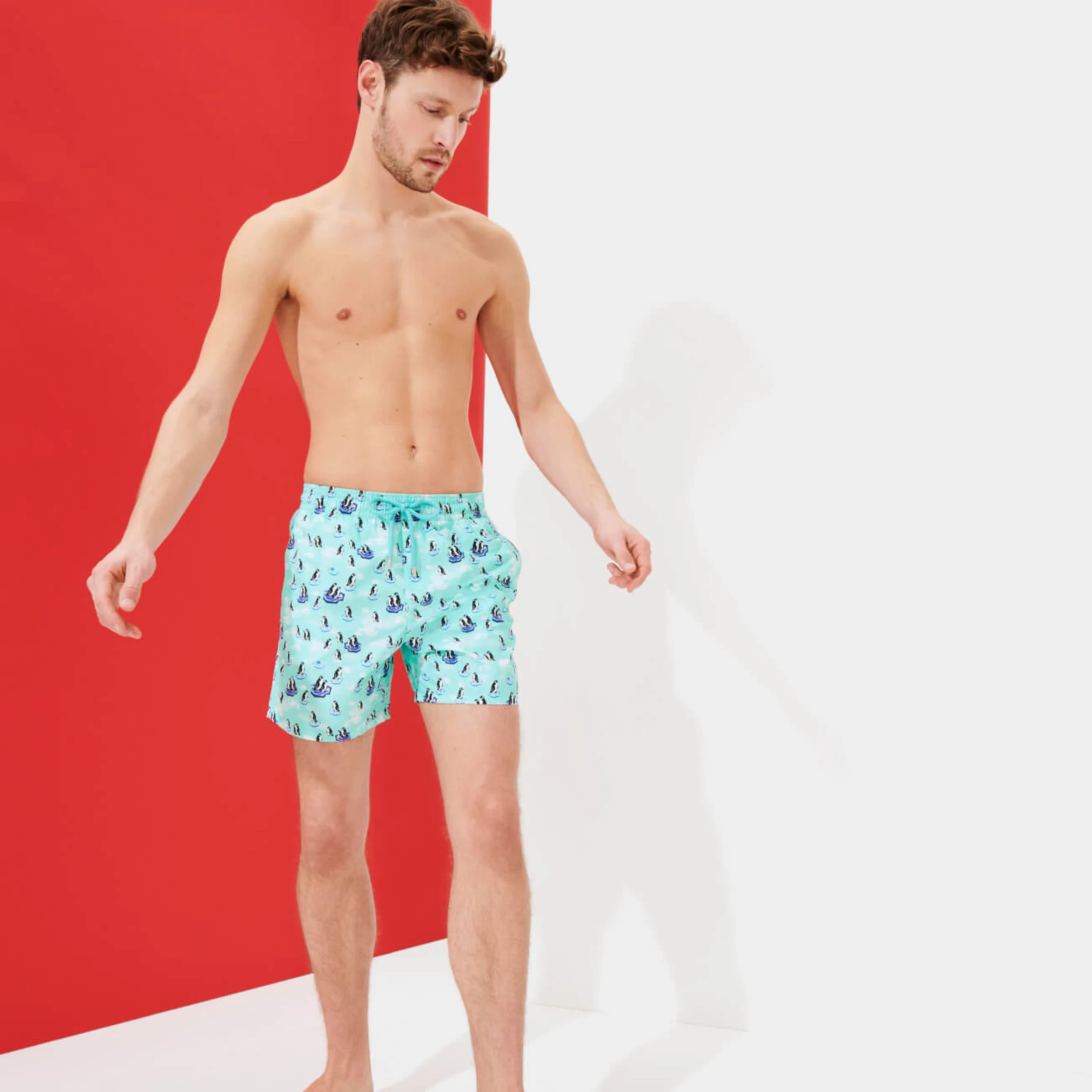 Resim Erkek 1995 Penguins On The Rocks Moorea Mayo Mavi MOOH1B95-333 | Vilebrequin