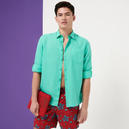 Resim Erkek Caroubis Gömlek Yeşil