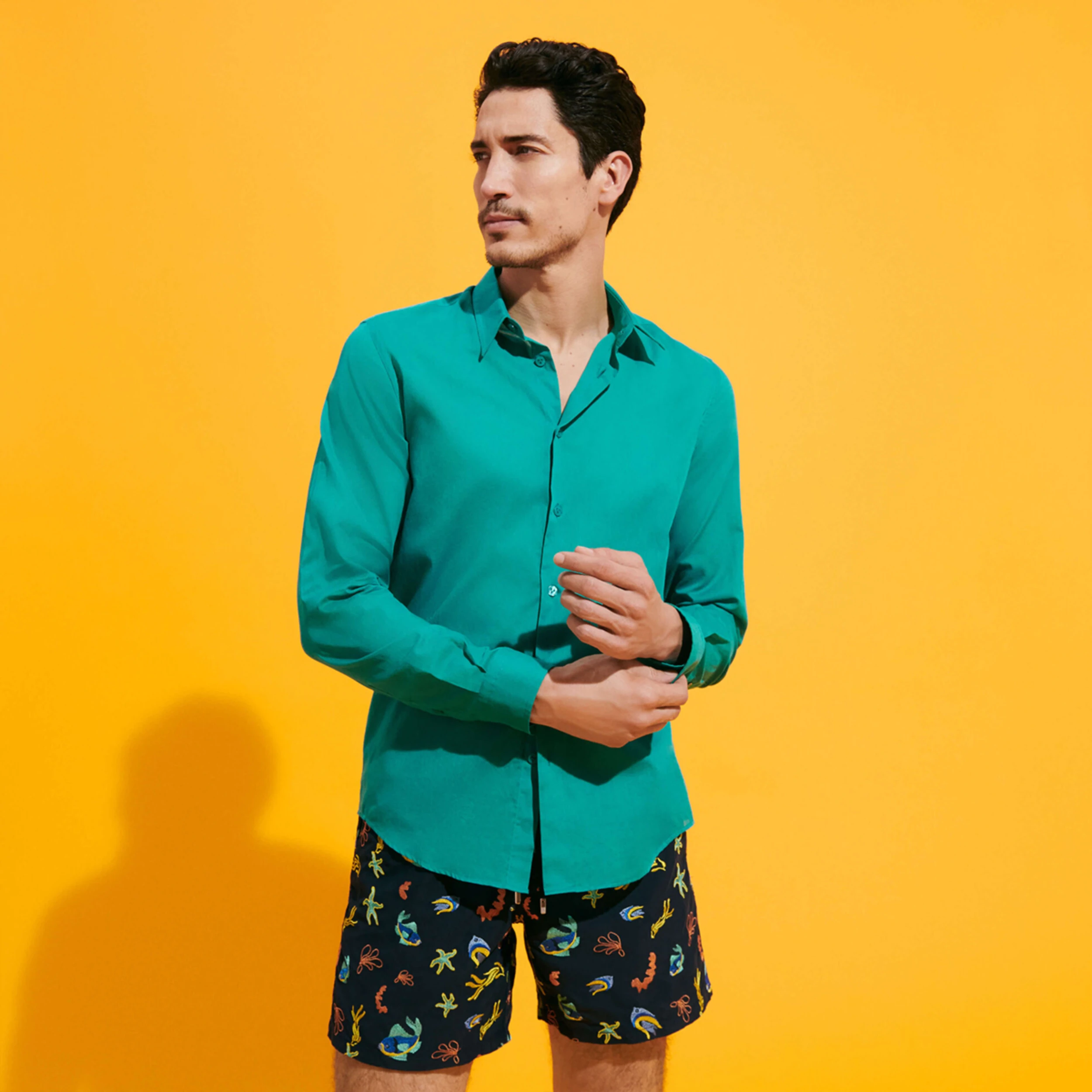 Resim Unisex Caracal Gömlek Yeşil CCAC3V00-467 | Vilebrequin