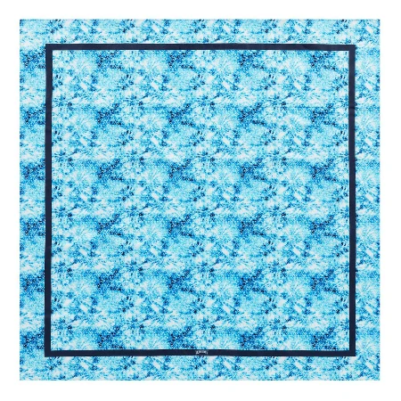 Resim Unisex Flower Tie & Dye Carre9 Pareo Lacivert