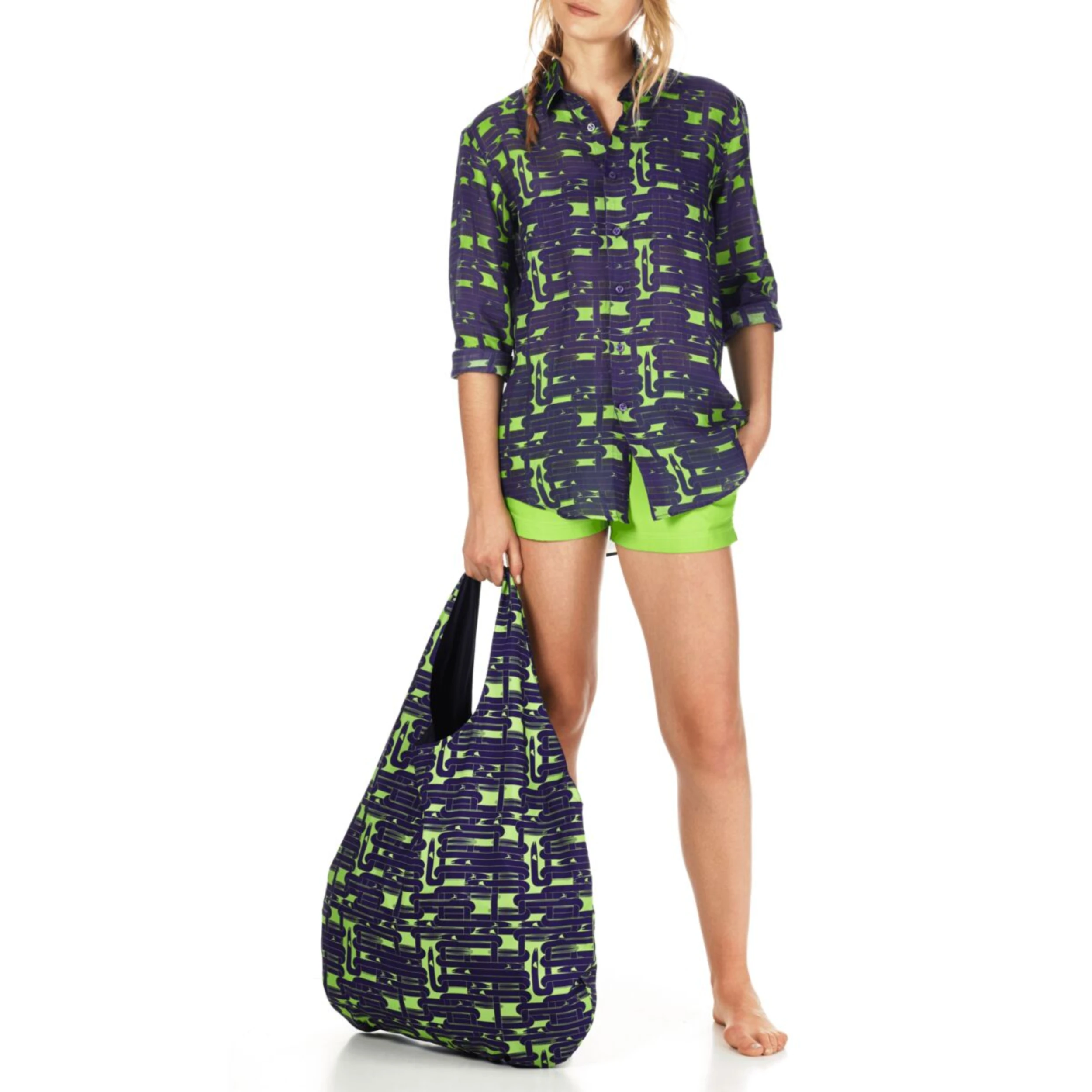 Resim Unisex Caracal Gömlek Yeşil CCA8607H-457 | Vilebrequin