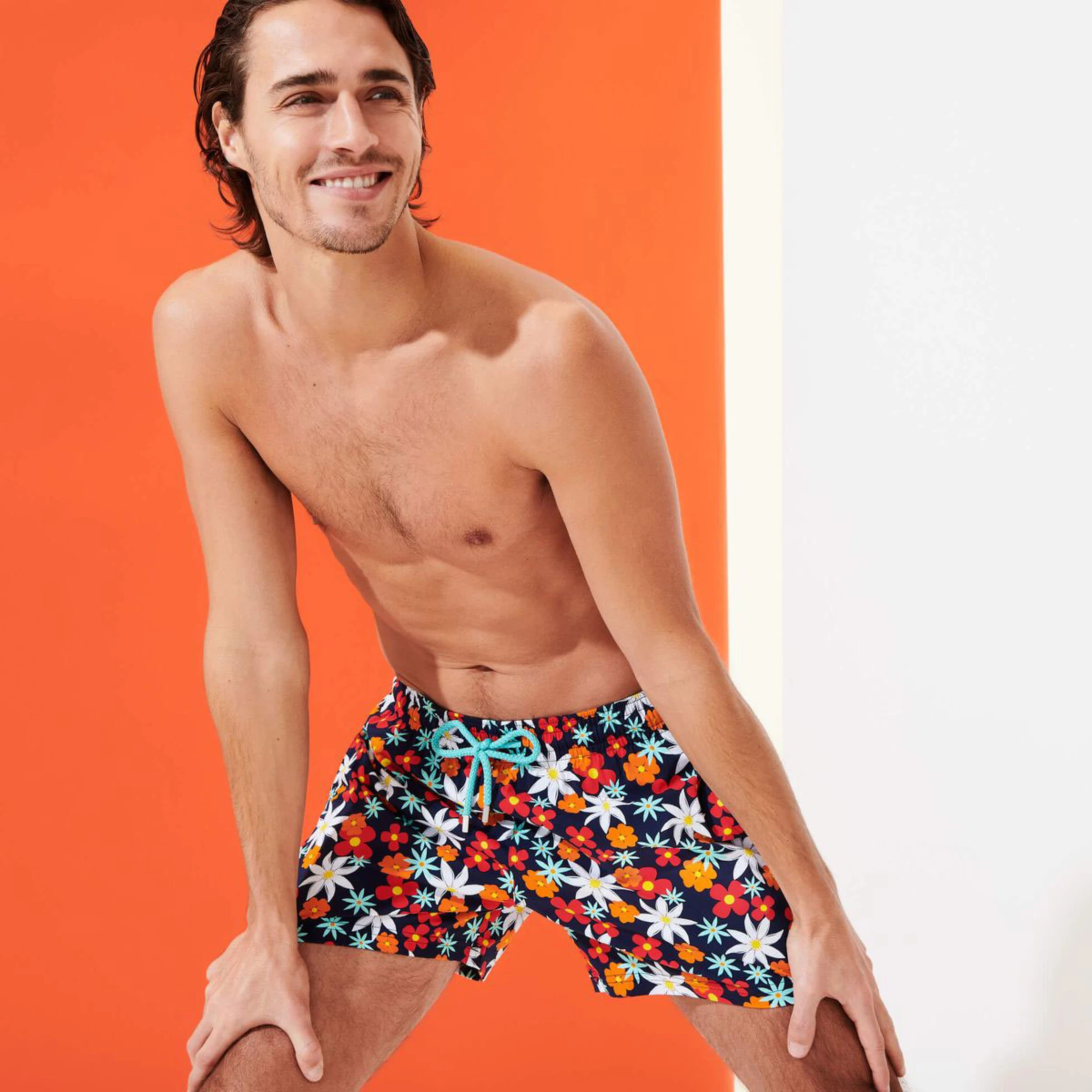 Resim Erkek 1877 Spring Flowers Moorise Mayo Lacivert MSOU1F77-390 | Vilebrequin