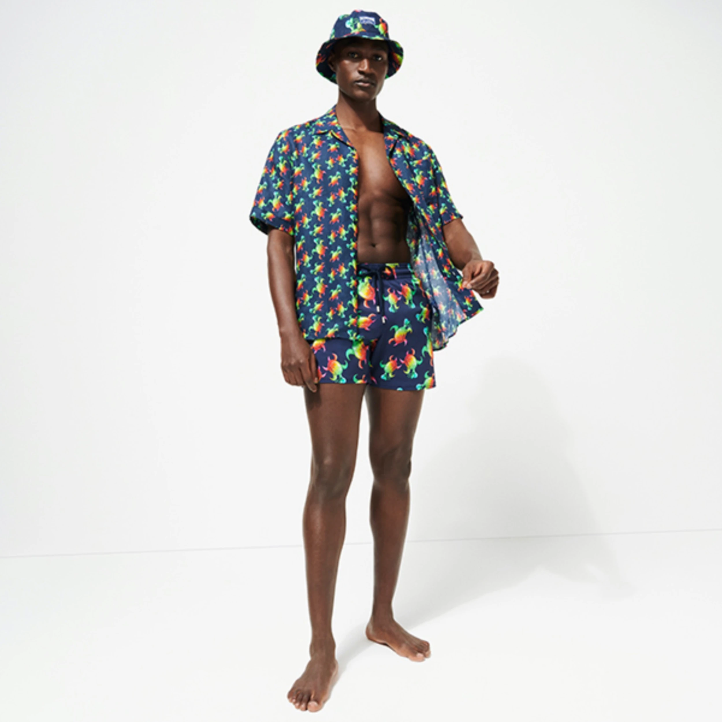 Resim Erkek Tortues Rainbow Multicolor - Vilebrequin x Kenny Scharf Moorise Mayo Lacivert MSOH2F54-390 | Vilebrequin