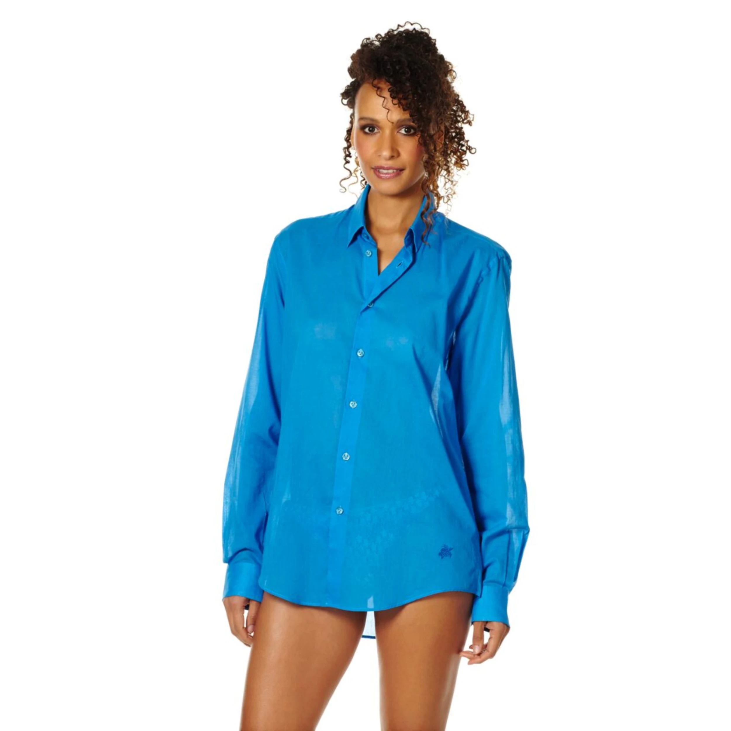 Resim Unisex Caracal Gömlek Mavi CCAE9V00-399 | Vilebrequin