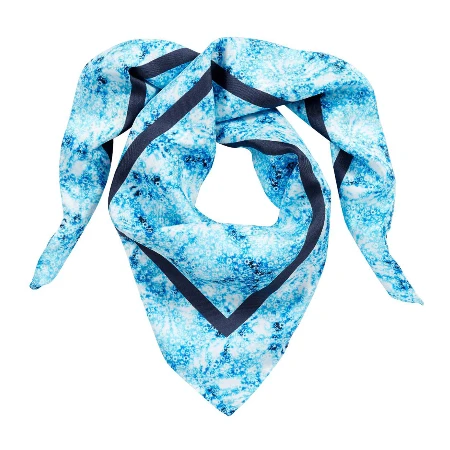 Resim Unisex Flower Tie & Dye Carre9 Pareo Lacivert