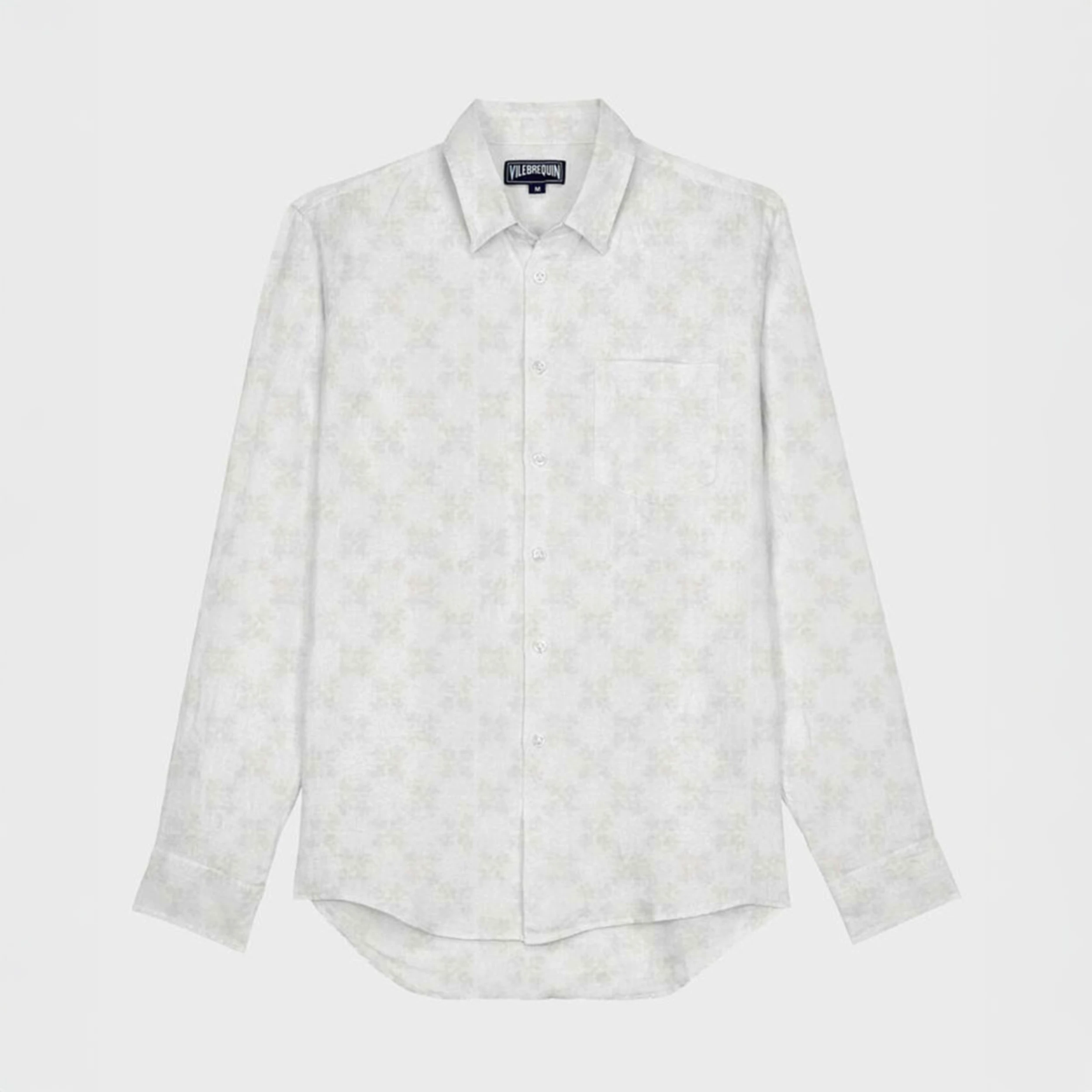 Resim Erkek Caroubis Pamuk-Keten Gömlek Beyaz CRSCV337-010 | Vilebrequin