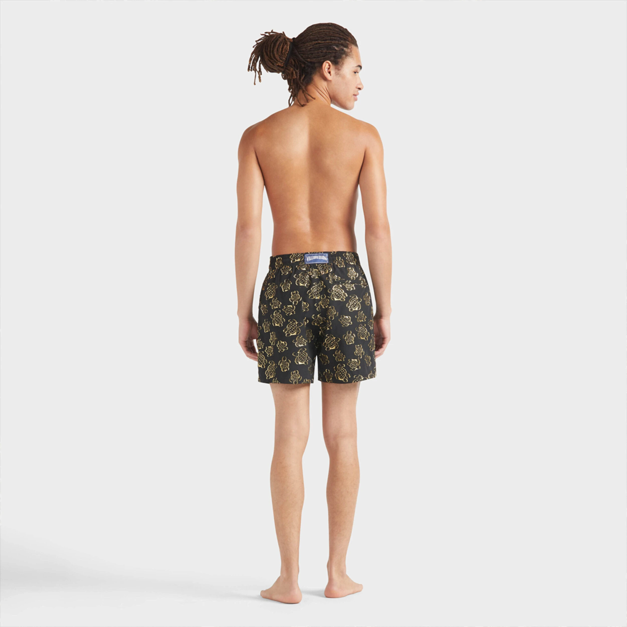 Resim Erkek Ronde des Tortues Jacquard Broché Moopea Mayo Siyah MPACA636-990 | Vilebrequin