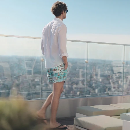 Resim Erkek Moorea Vilebrequin İstanbul Limited Edition Mayo Mavi