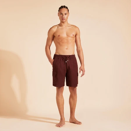 Resim Erkek Baie Keten Bermuda