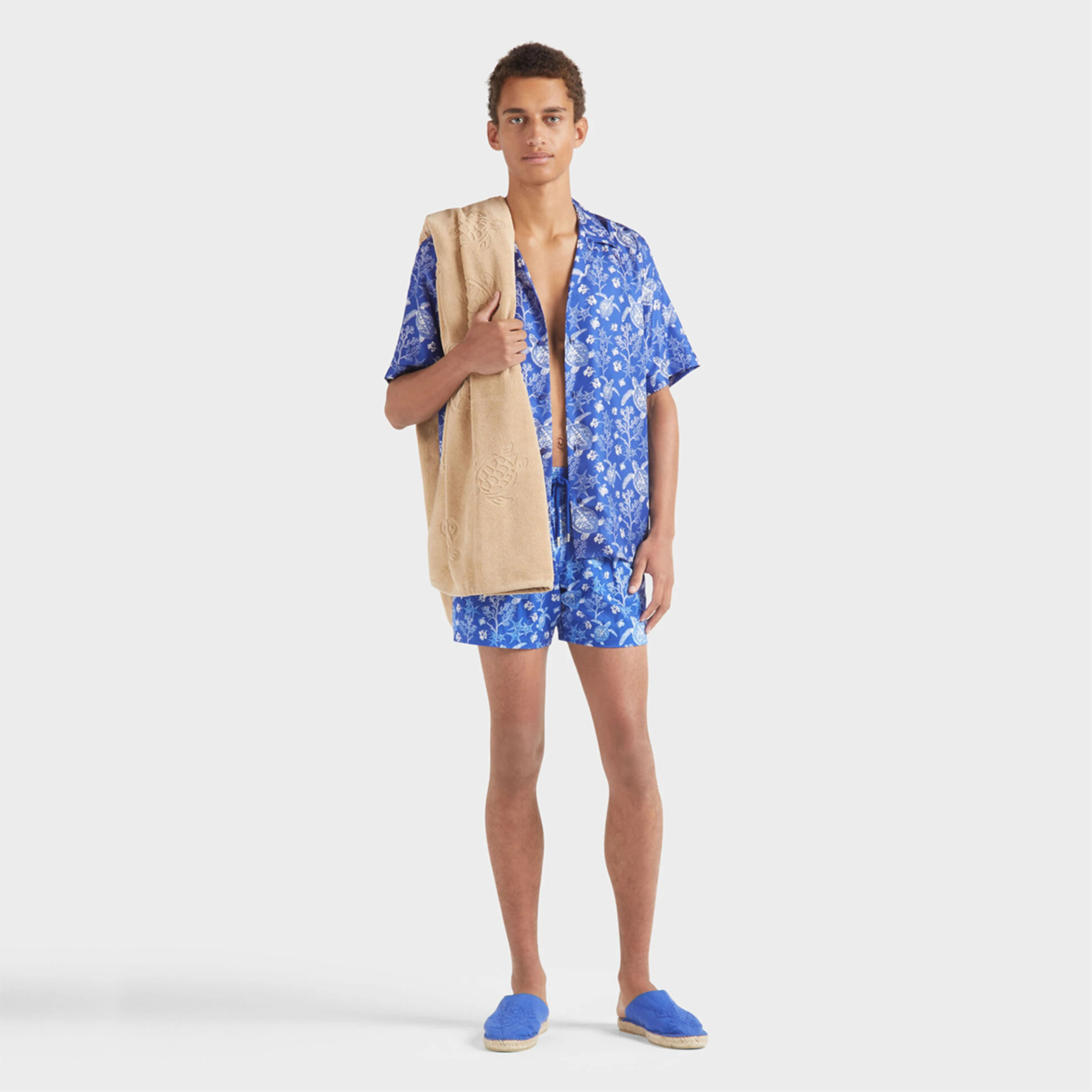 Resim Erkek X-Ray Turtles Charli Gömlek Mavi HARCW227-613 | Vilebrequin