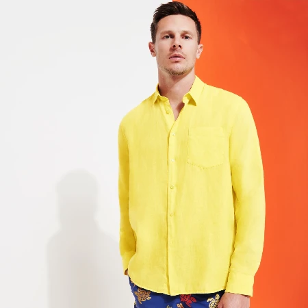 Resim Erkek Caroubis Gömlek Sarı