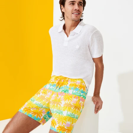 Resim Erkek 1990 Striped Palms Moorea Mayo Beyaz