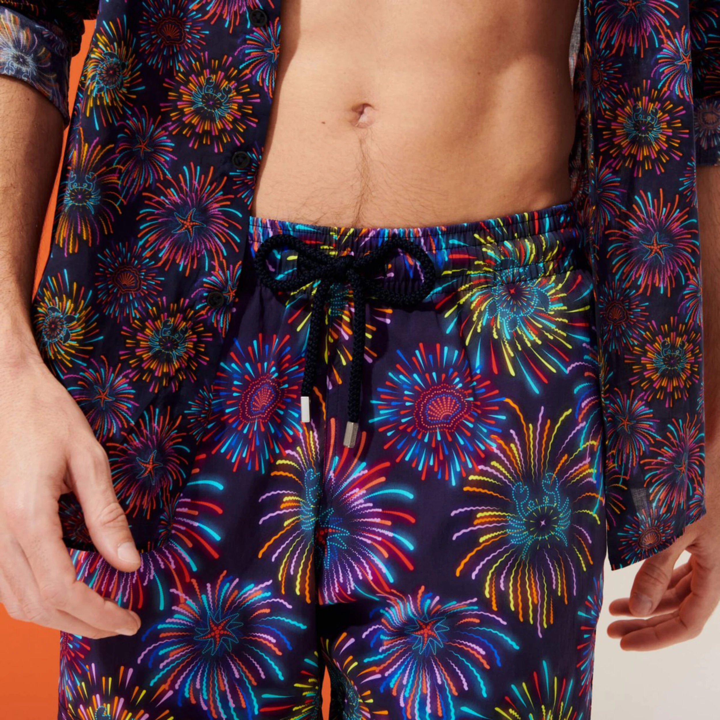 Resim Erkek Fireworks Moorise Mayo Lacivert MSOC1F21-390 | Vilebrequin