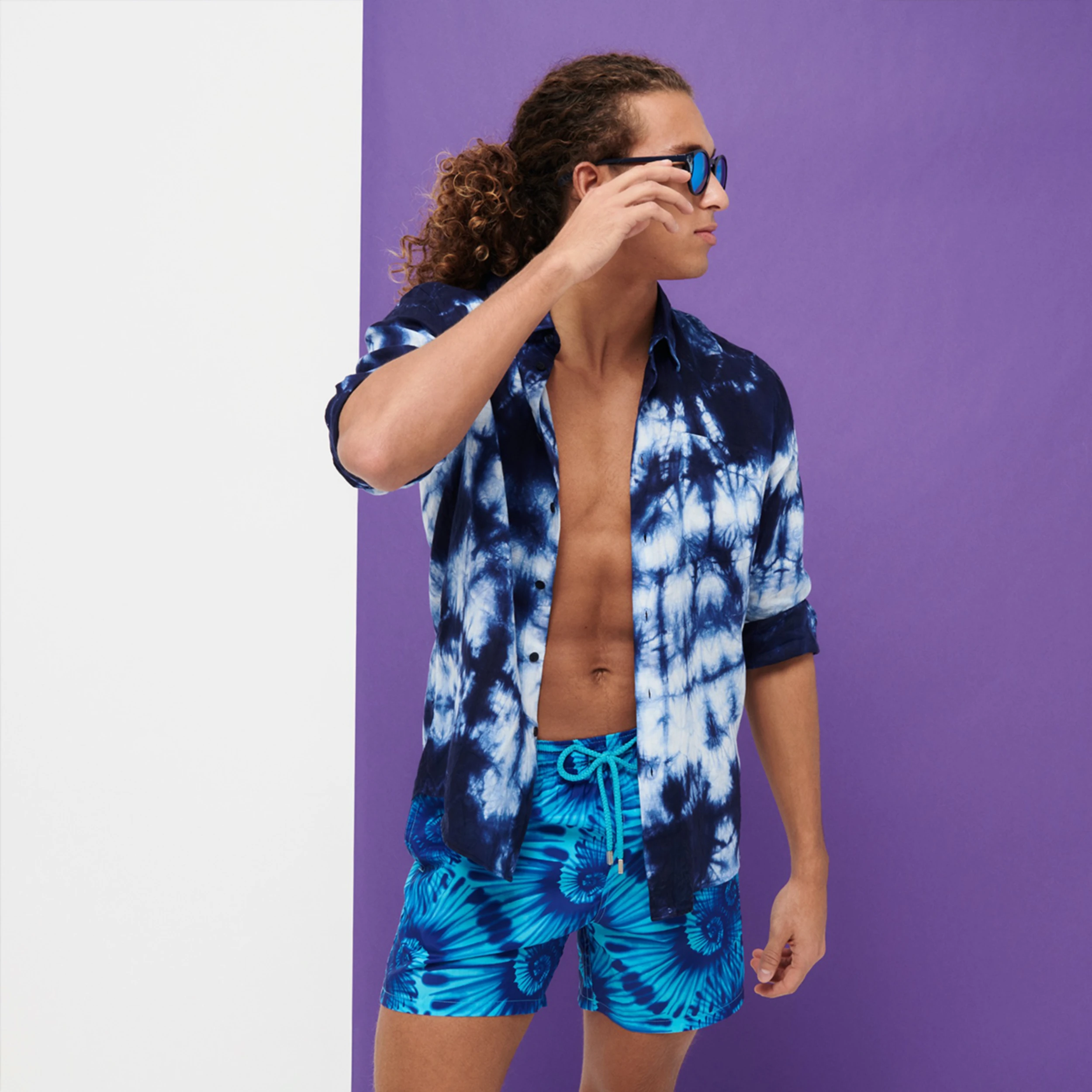 Resim Erkek Nautilius Tie & Dye Mahina Mayo MAHH2J29-301 | Vilebrequin