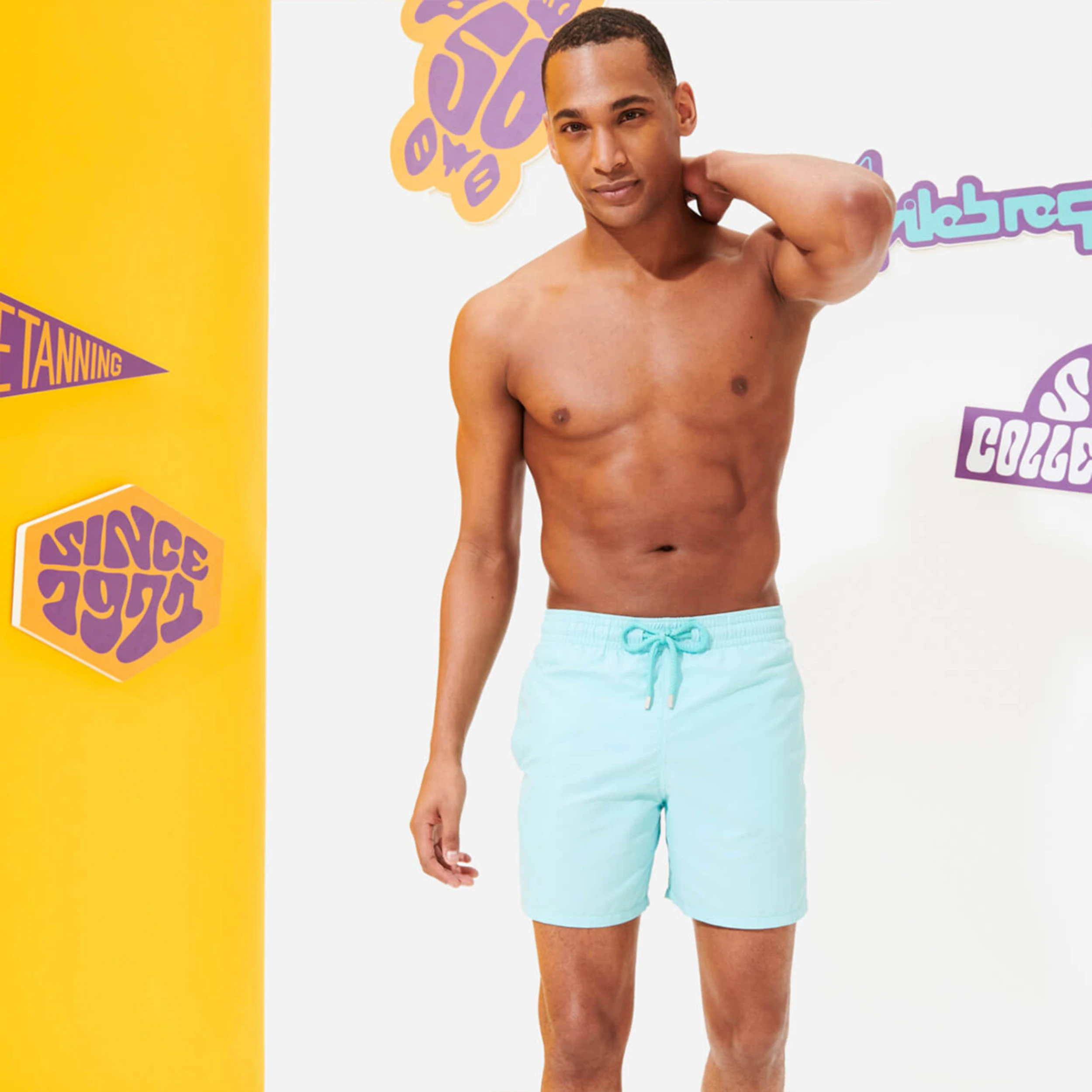 Resim Erkek Moorea Solid Mayo Mavi MOOC1A00-333 | Vilebrequin