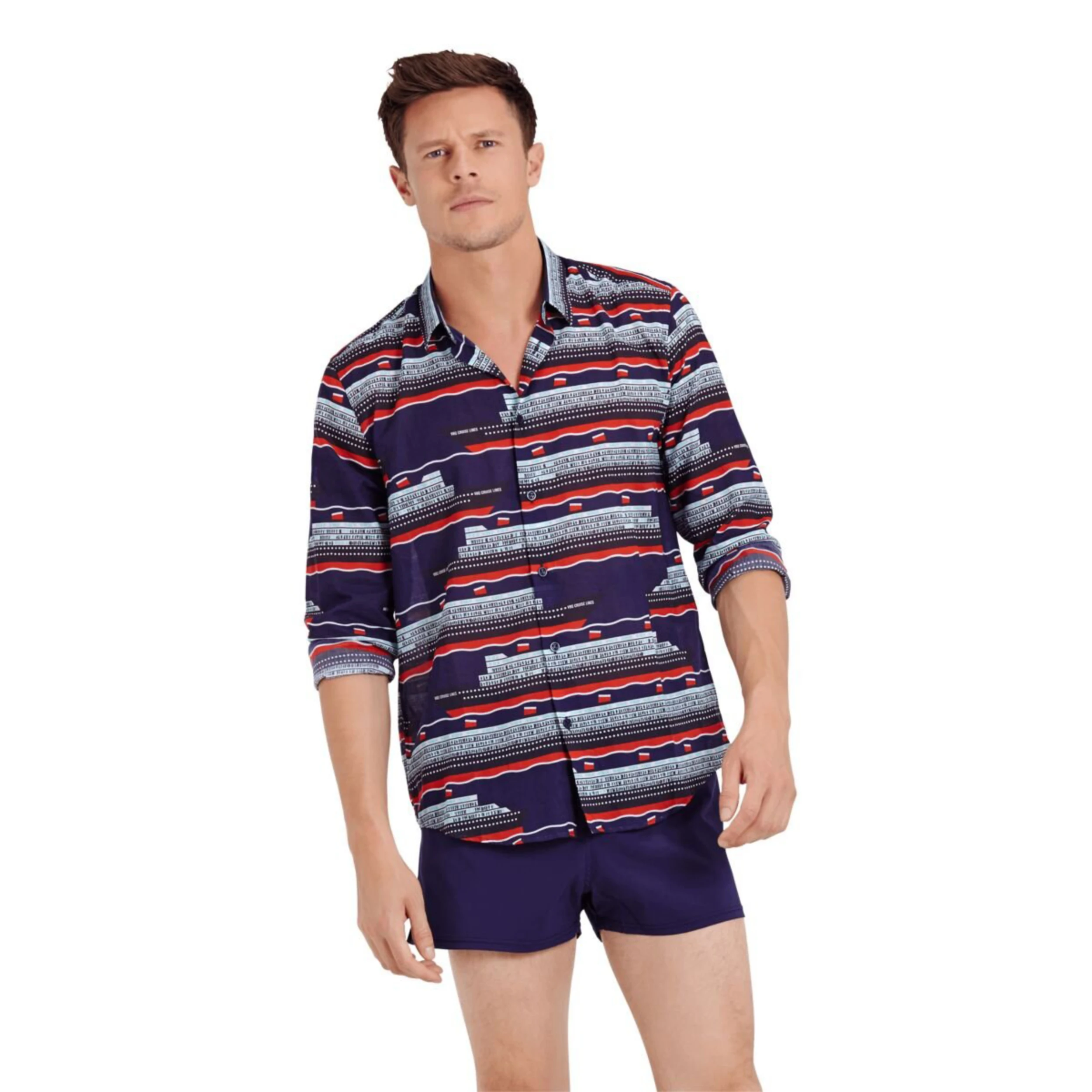 Resim Unisex Caracal Gömlek Lacivert CCAC0V01-397 | Vilebrequin