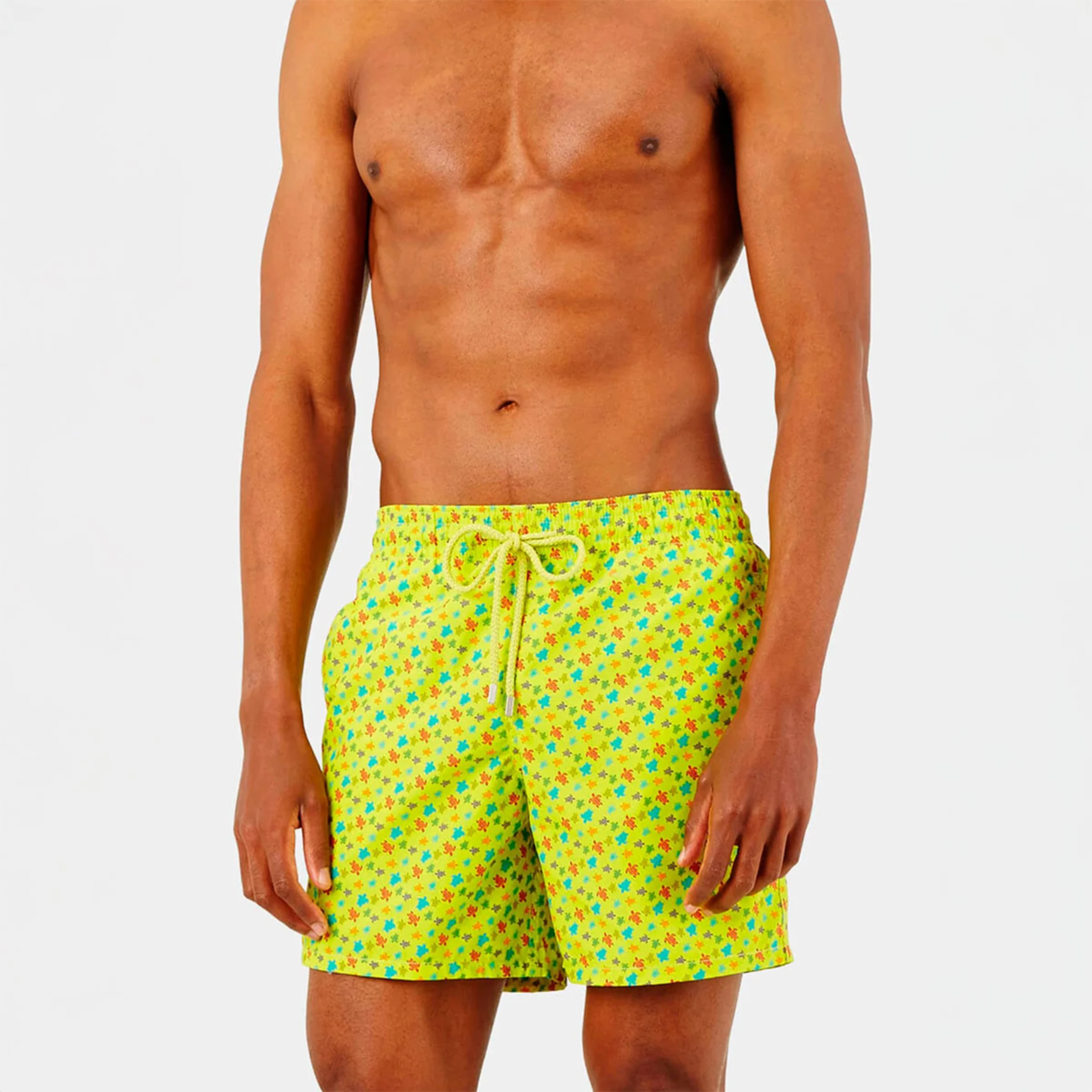 Resim Erkek Micro Tortues Rainbow Moorea Mayo Sarı MOOC3B39-414 | Vilebrequin