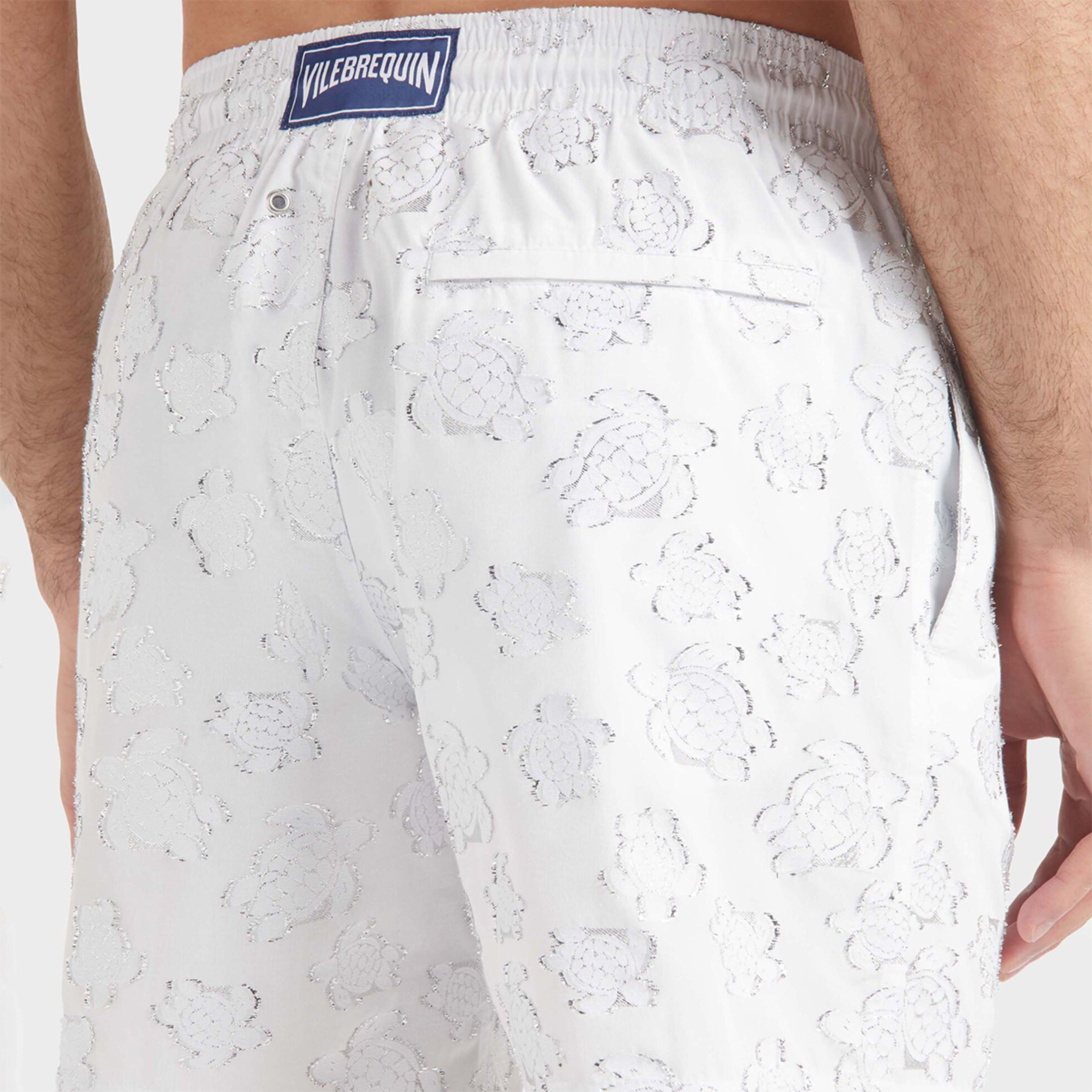 Resim Erkek Ronde des Tortues Jacquard Broché Moopea Mayo MPACA636-003 | Vilebrequin