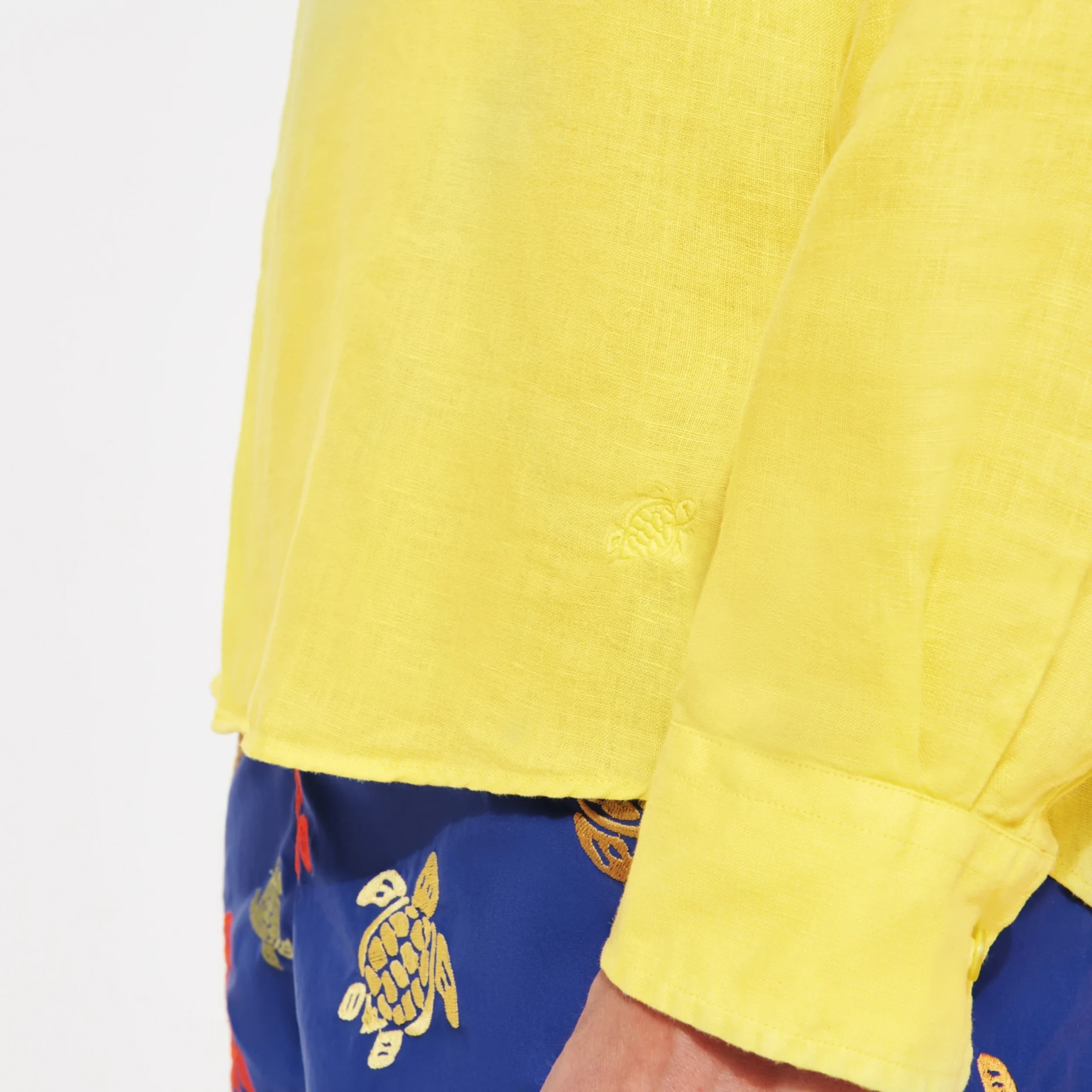 Resim Erkek Caroubis Gömlek Sarı CRSH9U10-414 | Vilebrequin