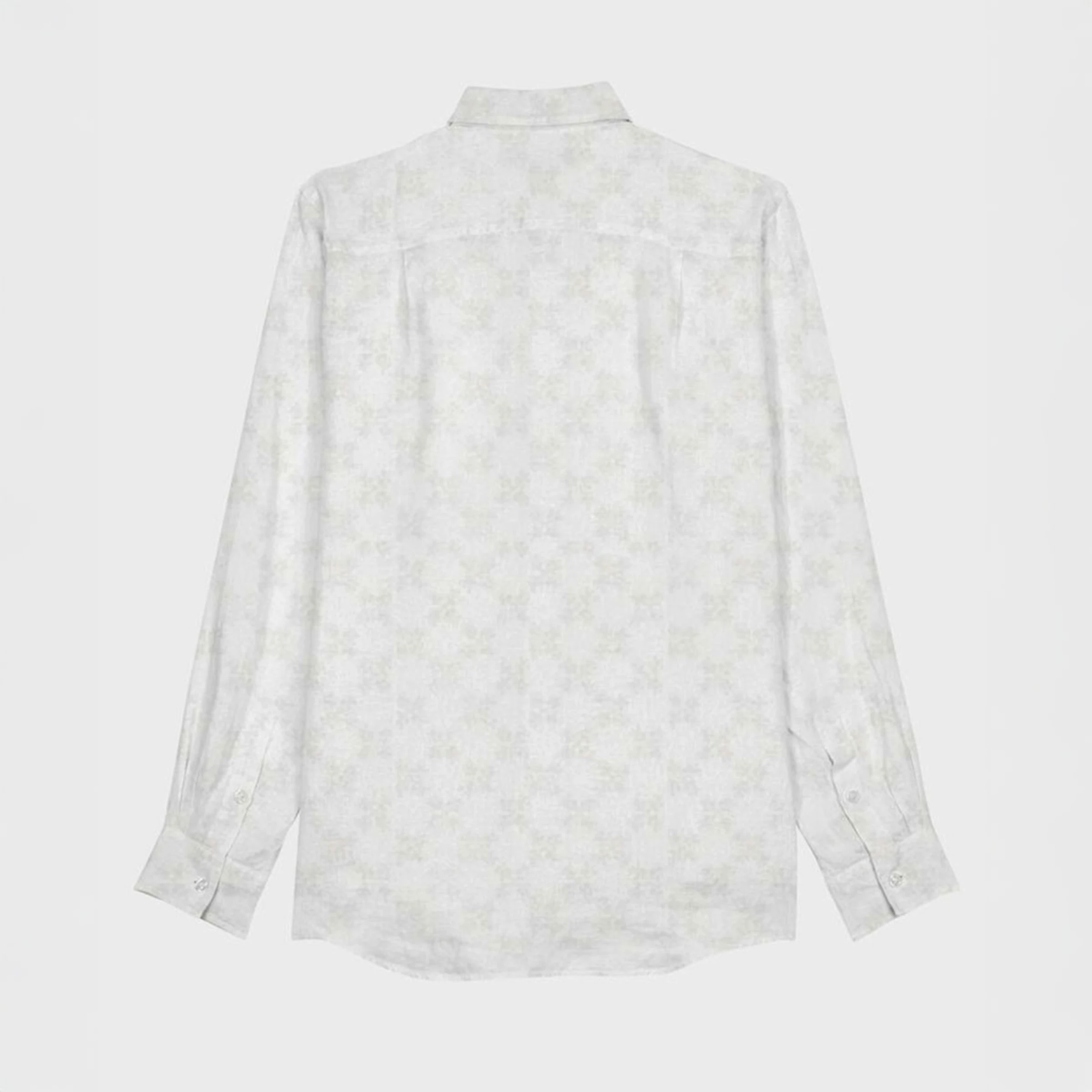 Resim Erkek Caroubis Pamuk-Keten Gömlek Beyaz CRSCV337-010 | Vilebrequin