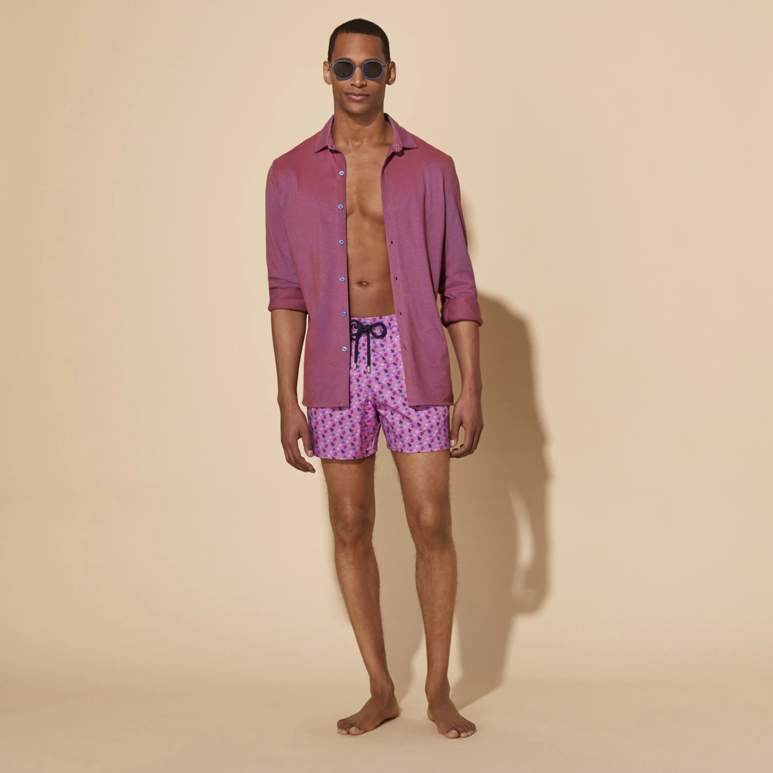 Resim Erkek Moorise Micro Ronde Des Tortues  Mayo Mor MSOC4F39-802 | Vilebrequin