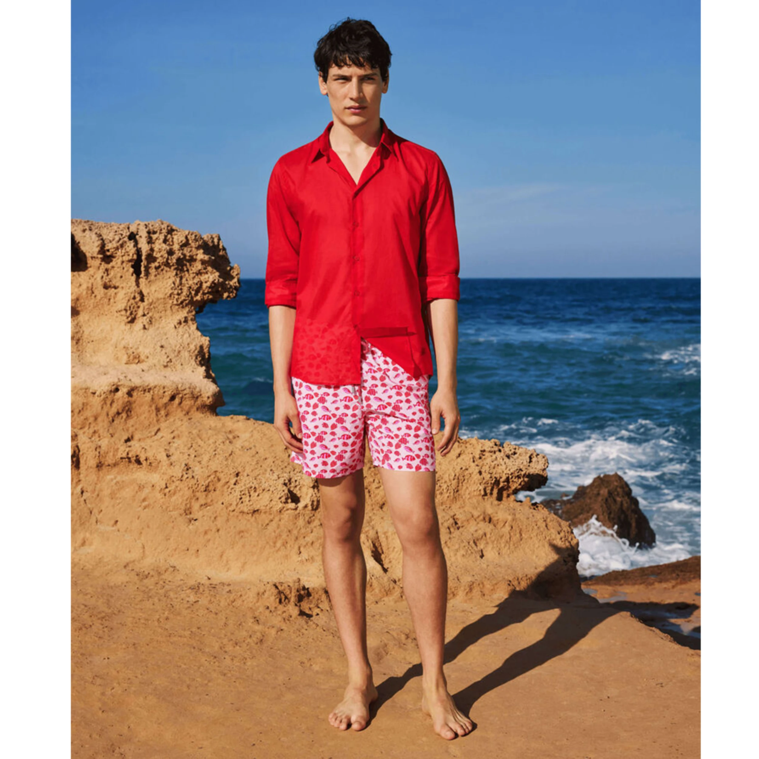 Resim Erkek Fishy Dance Moorea Mayo Pembe MOOCB119-159 | Vilebrequin