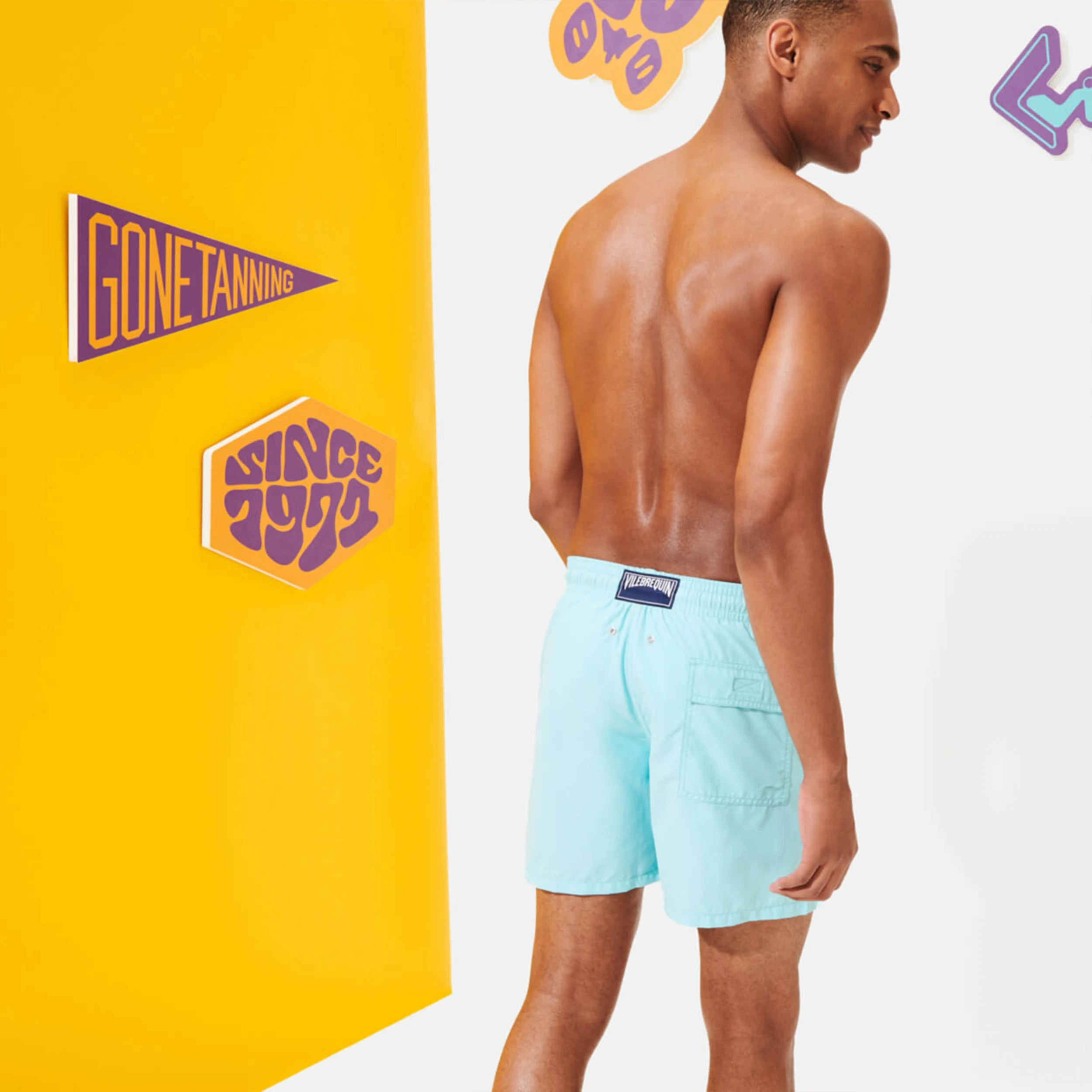 Resim Erkek Moorea Solid Mayo Mavi MOOC1A00-333 | Vilebrequin