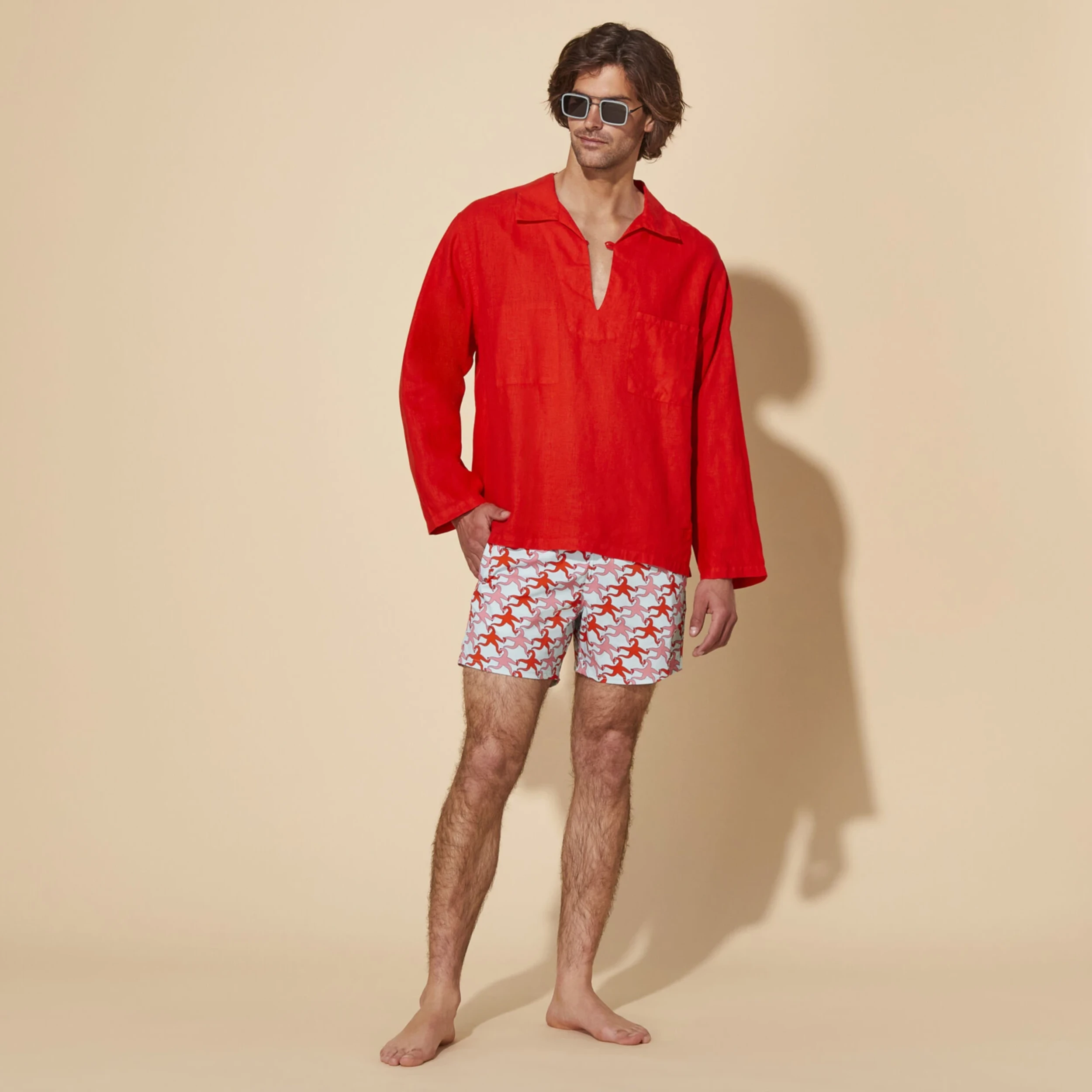 Resim Erkek Moorise Valentine Stars Mayo Mavi MSOC4F14-373 | Vilebrequin