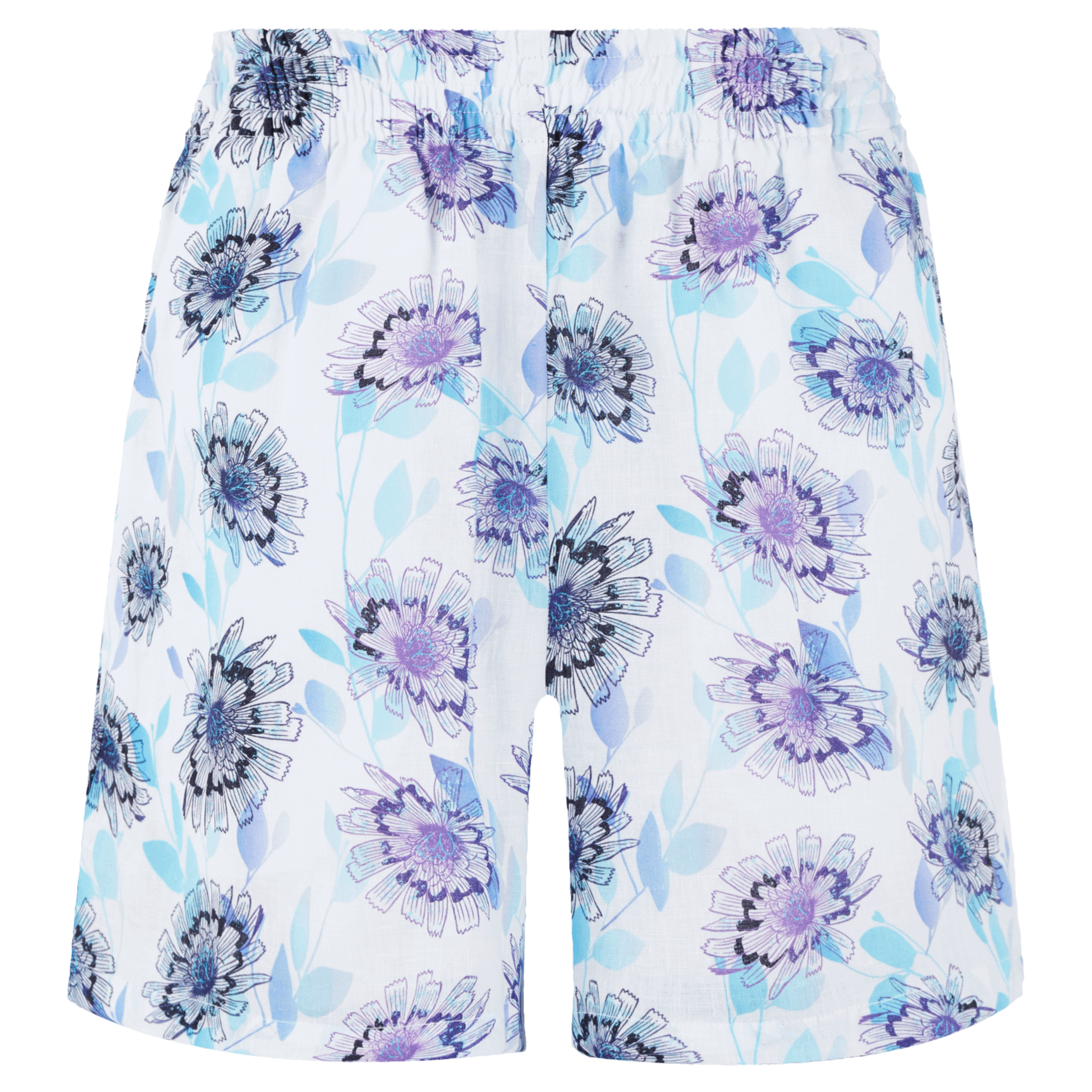 Resim Kadın Flash Flowers Lourdes Bermuda Mavi LRSC3U28-354 | Vilebrequin