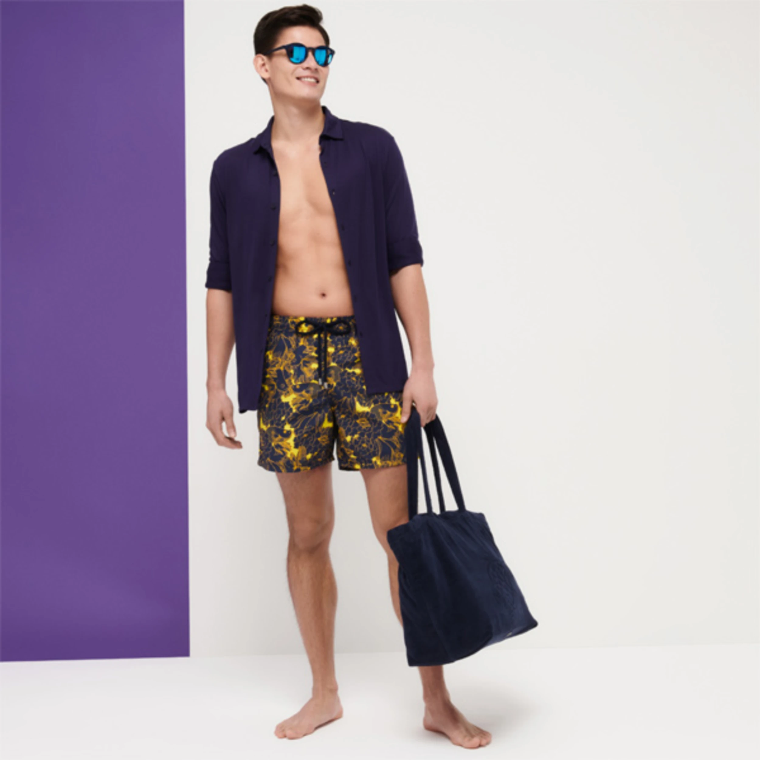 Resim Erkek Hidden Fishes Moorea Mayo Sarı MOOC1B05-105 | Vilebrequin