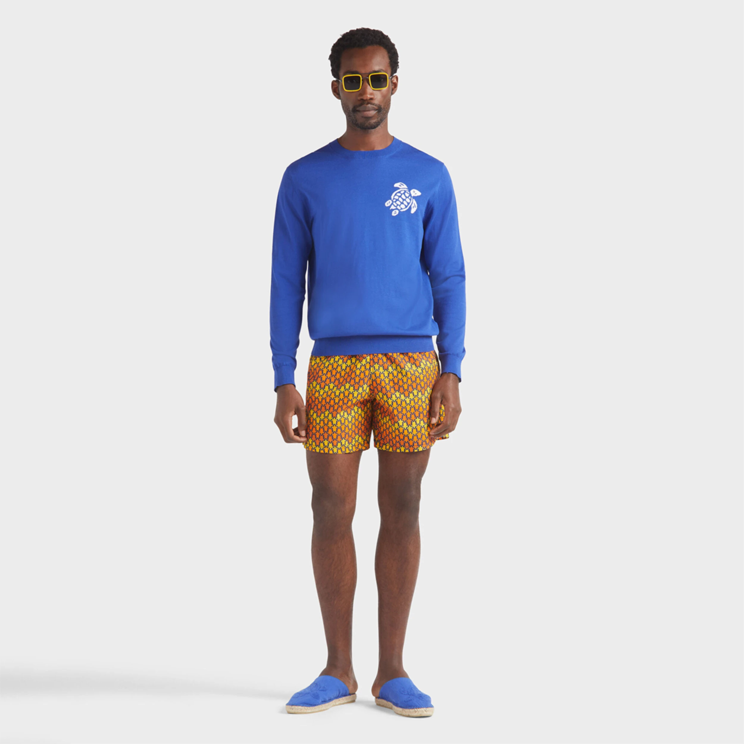 Resim Erkek Herringbones Turtles Moorea Mayo MOOCB106-140 | Vilebrequin