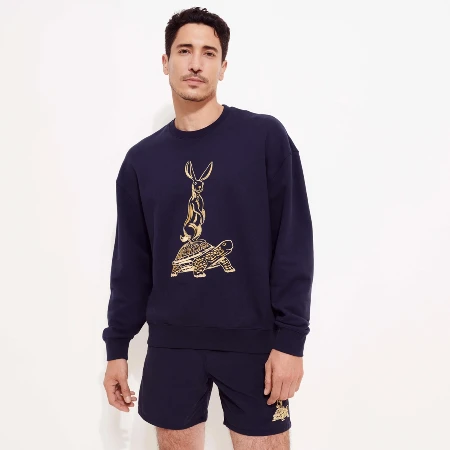 Erkek the Year of The Rabbit Sweet Sweatshirt Lacivert için ayrıntıları göster Resim Erkek the Year of The Rabbit Sweet Sweatshirt Lacivert