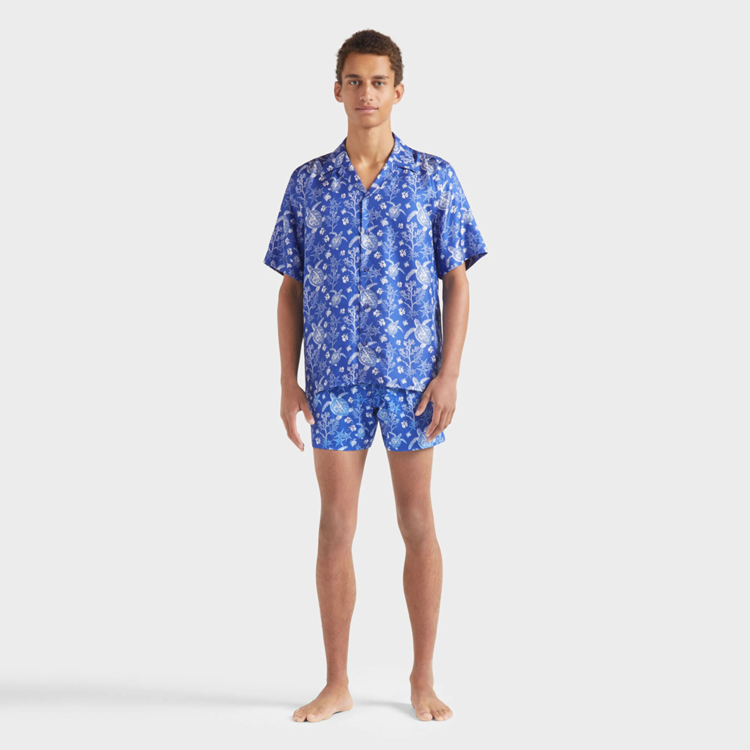 Resim Erkek X-Ray Turtles Charli Gömlek Mavi HARCW227-613 | Vilebrequin