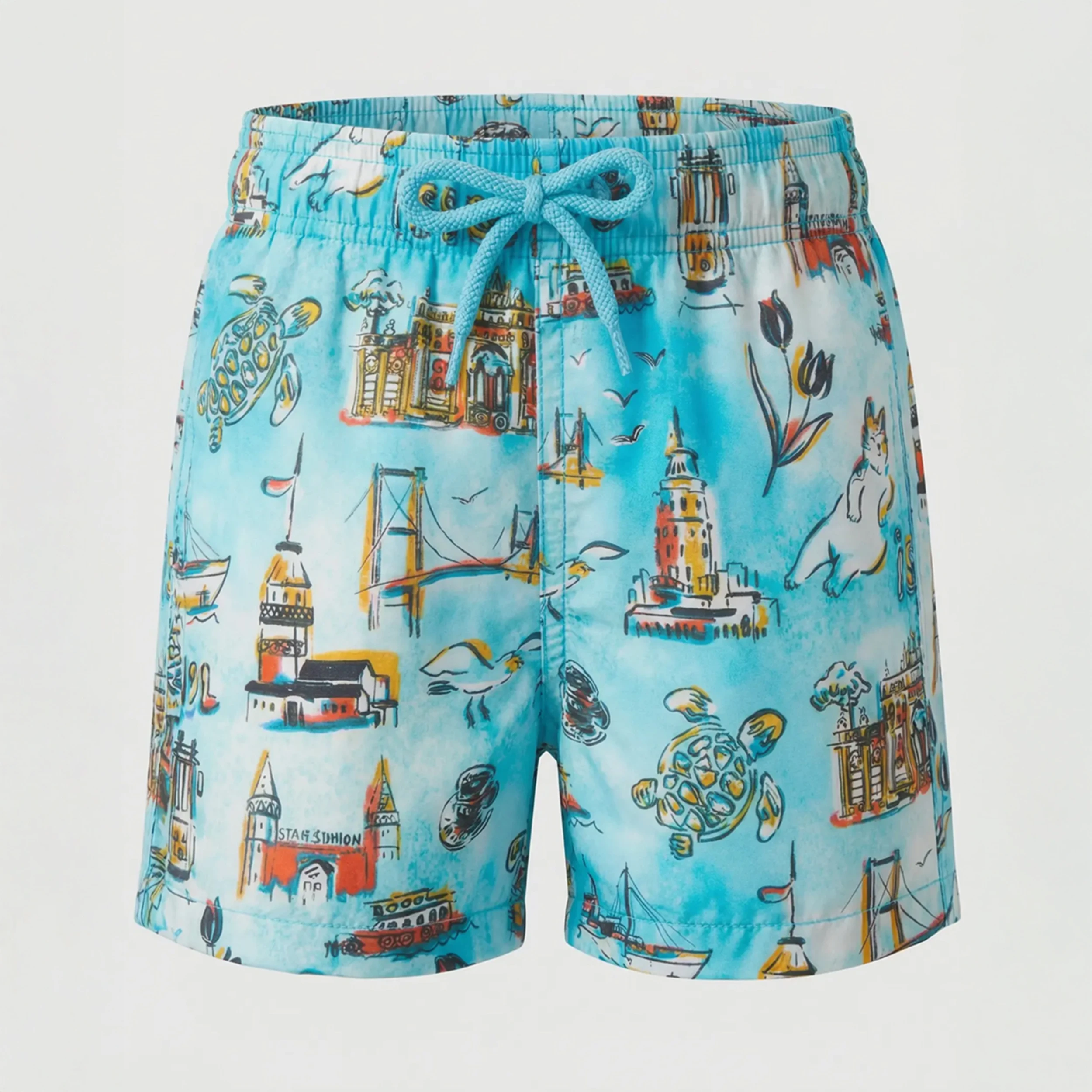 Resim Erkek Çocuk Jim Vilebrequin İstanbul Limited Edition Mayo Mavi JIMZ3B02-381 | Vilebrequin