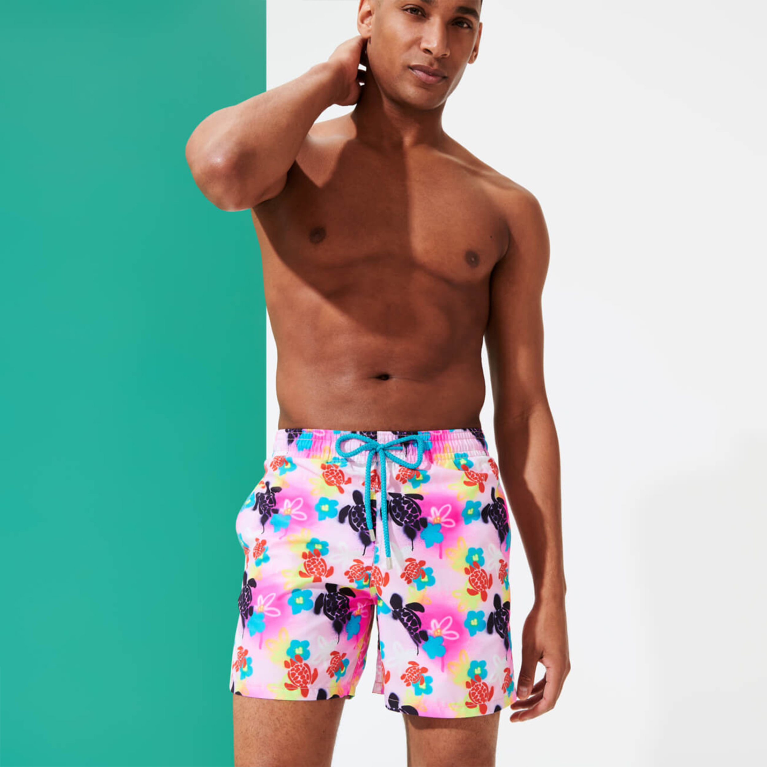 Resim Erkek 1988 Turtles Graffiti Moorea Mayo Pembe MOOU1B88-175 | Vilebrequin