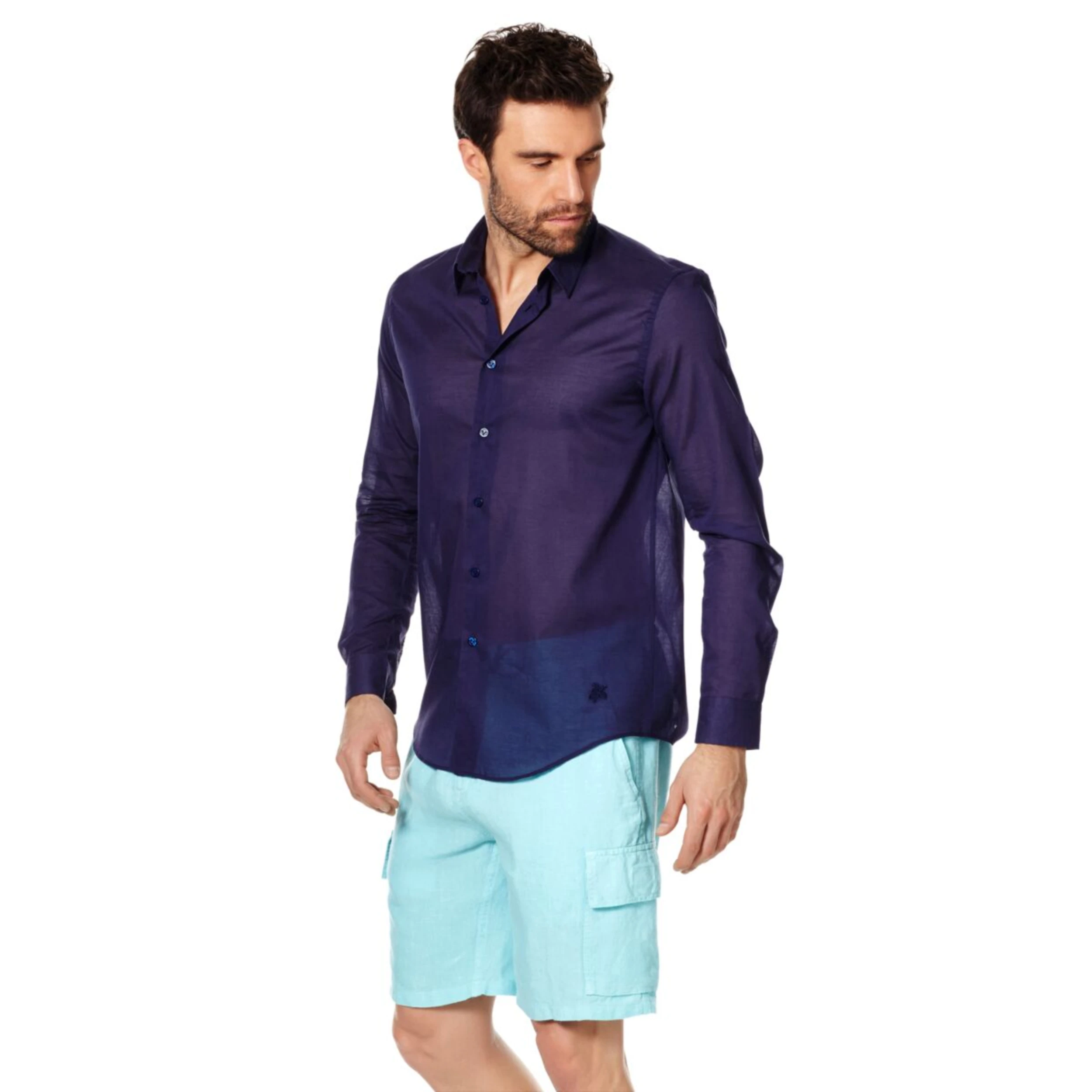 Resim Unisex Caracal Gömlek Lacivert CCAE9V00-397 | Vilebrequin