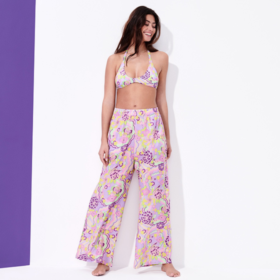 Resim Kadın Rainbow Flowers Like Bikini Üstü