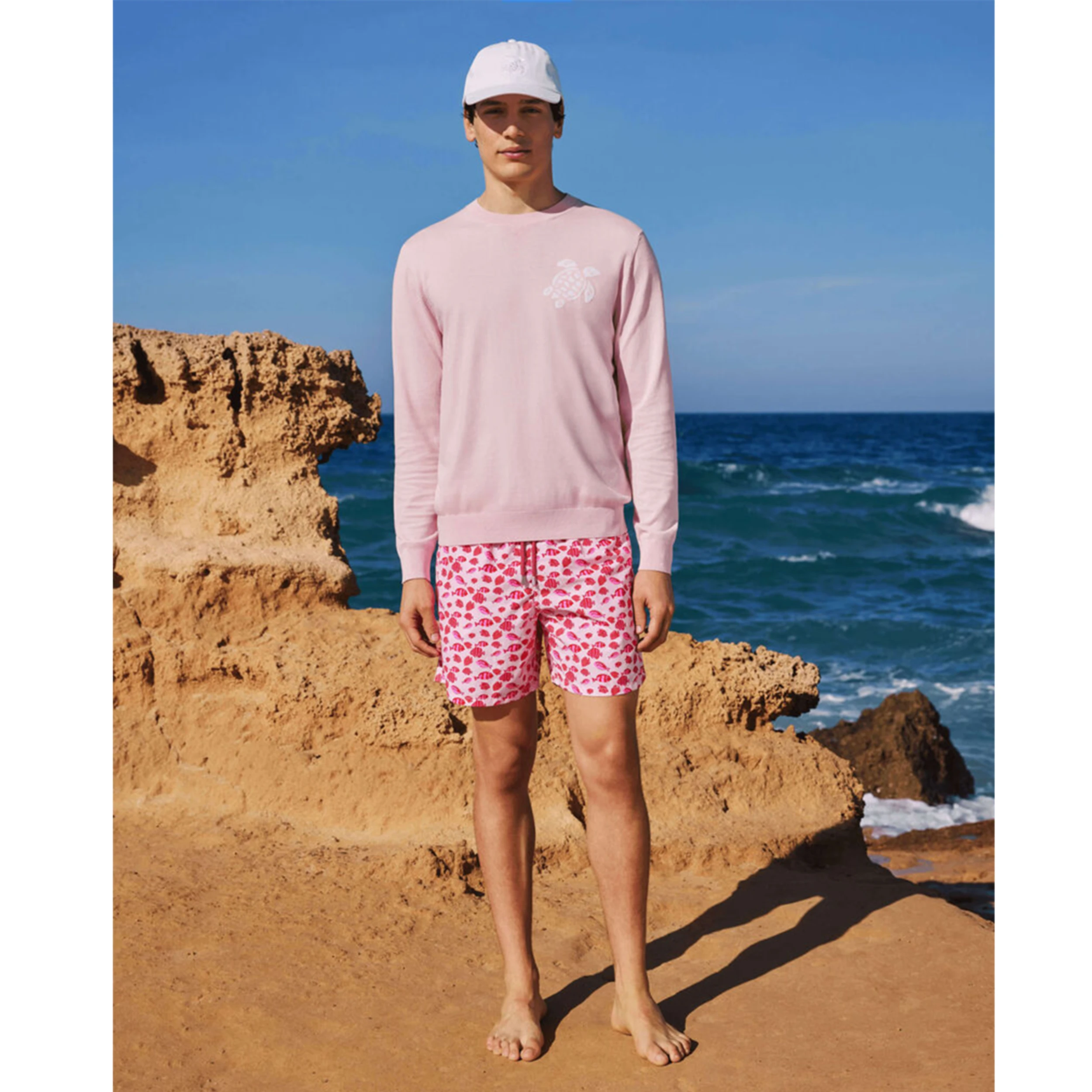 Resim Erkek Fishy Dance Moorea Mayo Pembe MOOCB119-159 | Vilebrequin