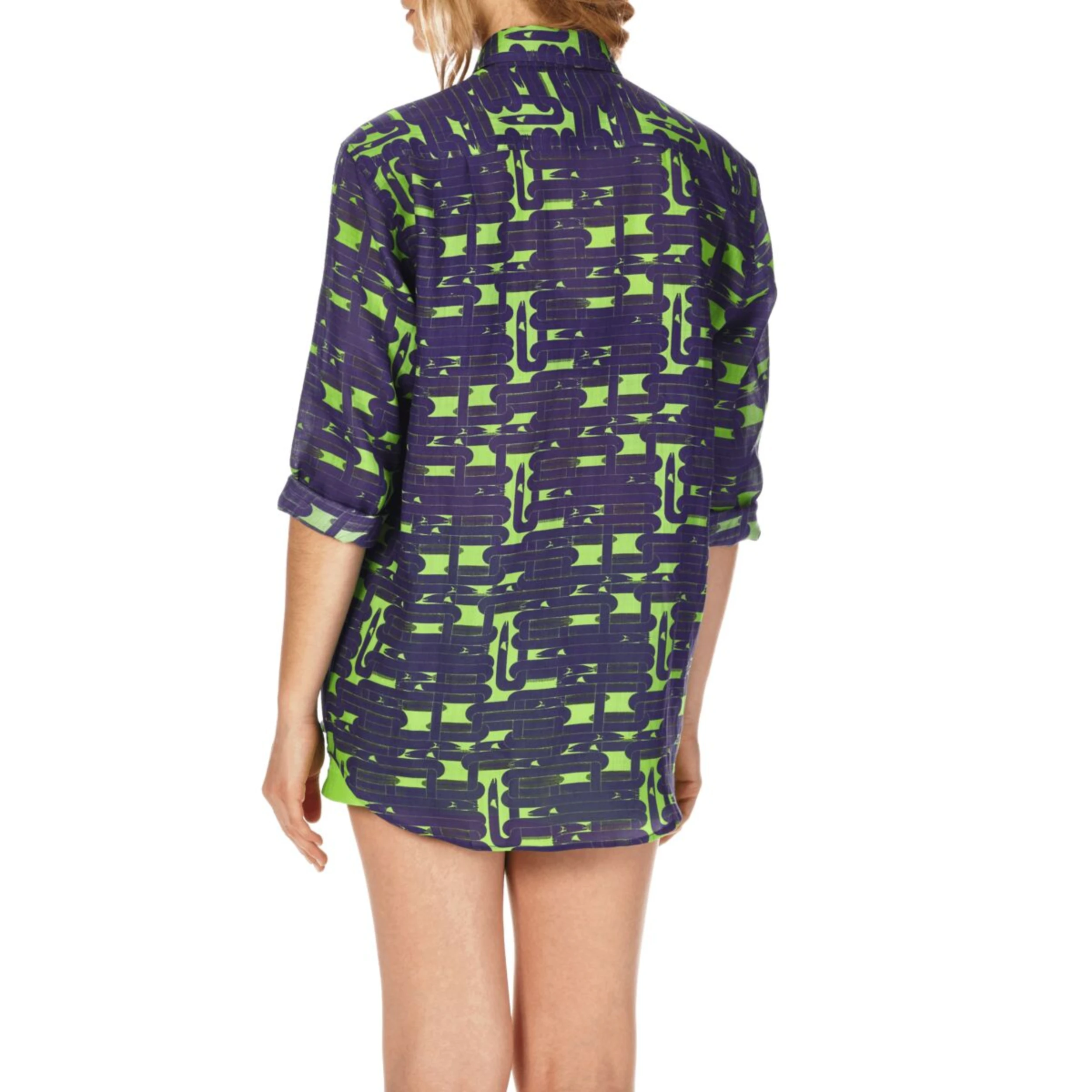 Resim Unisex Caracal Gömlek Yeşil CCA8607H-457 | Vilebrequin