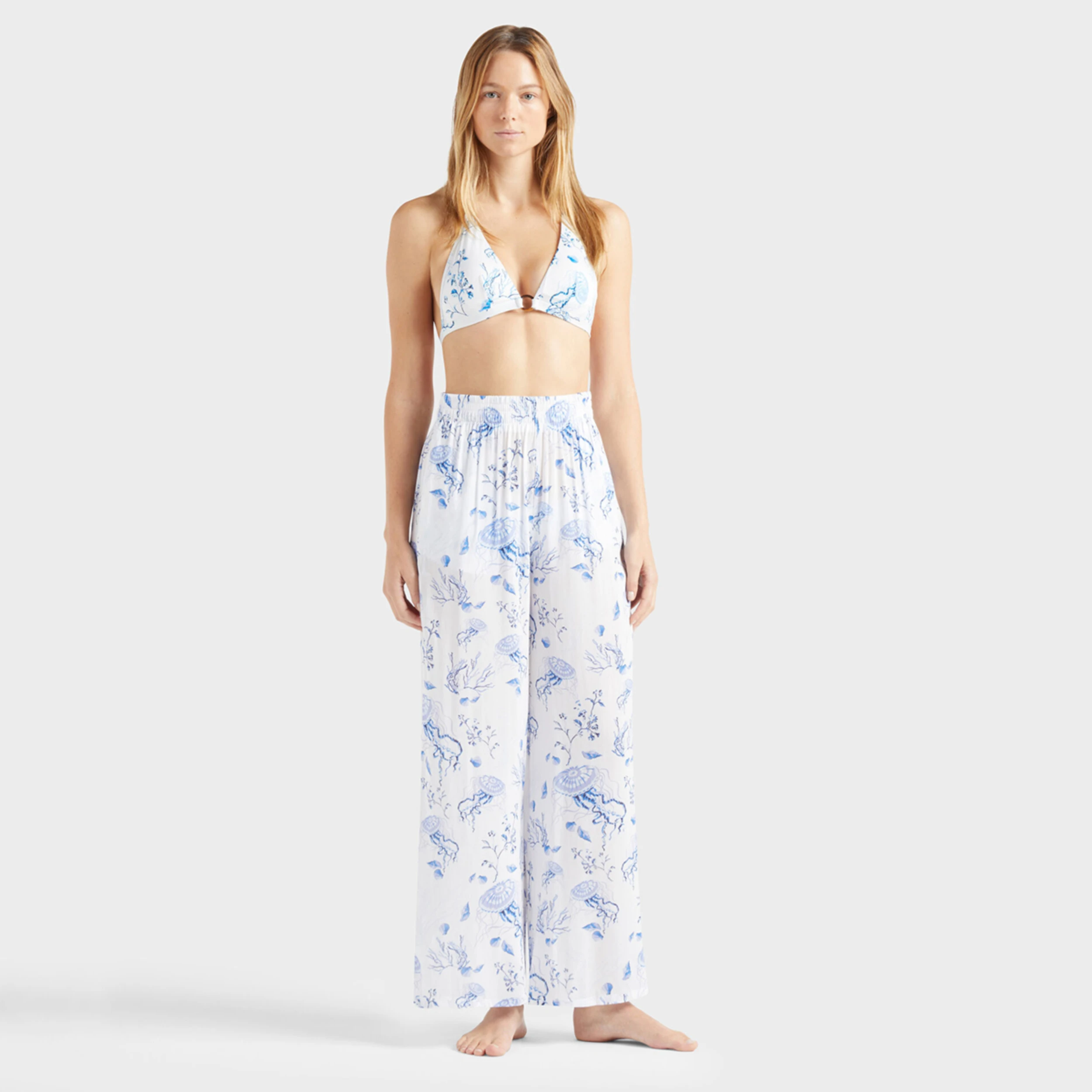 Resim Kadın Medusa and Shells Line Pantolon Beyaz INLCX426-010 | Vilebrequin