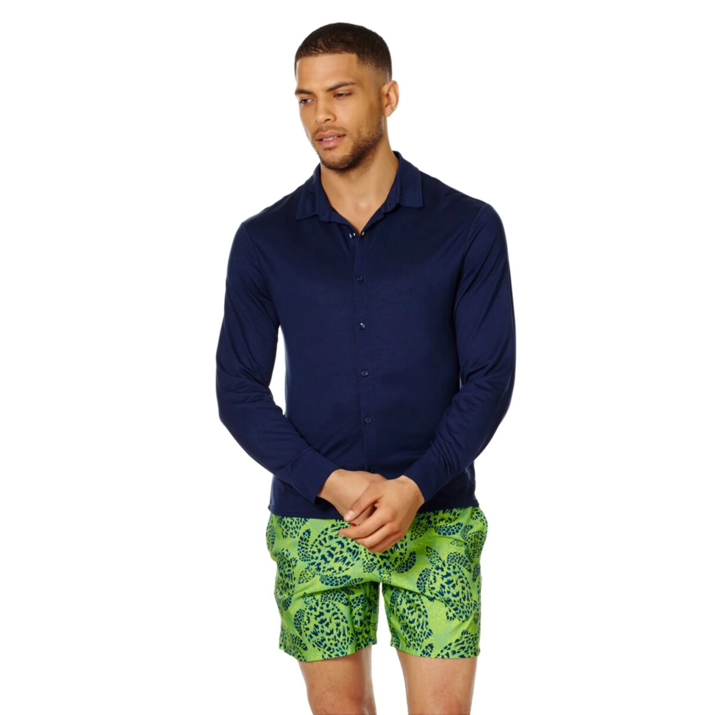 Resim Erkek Calandre Gömlek Lacivert CLDH9R02-390 | Vilebrequin