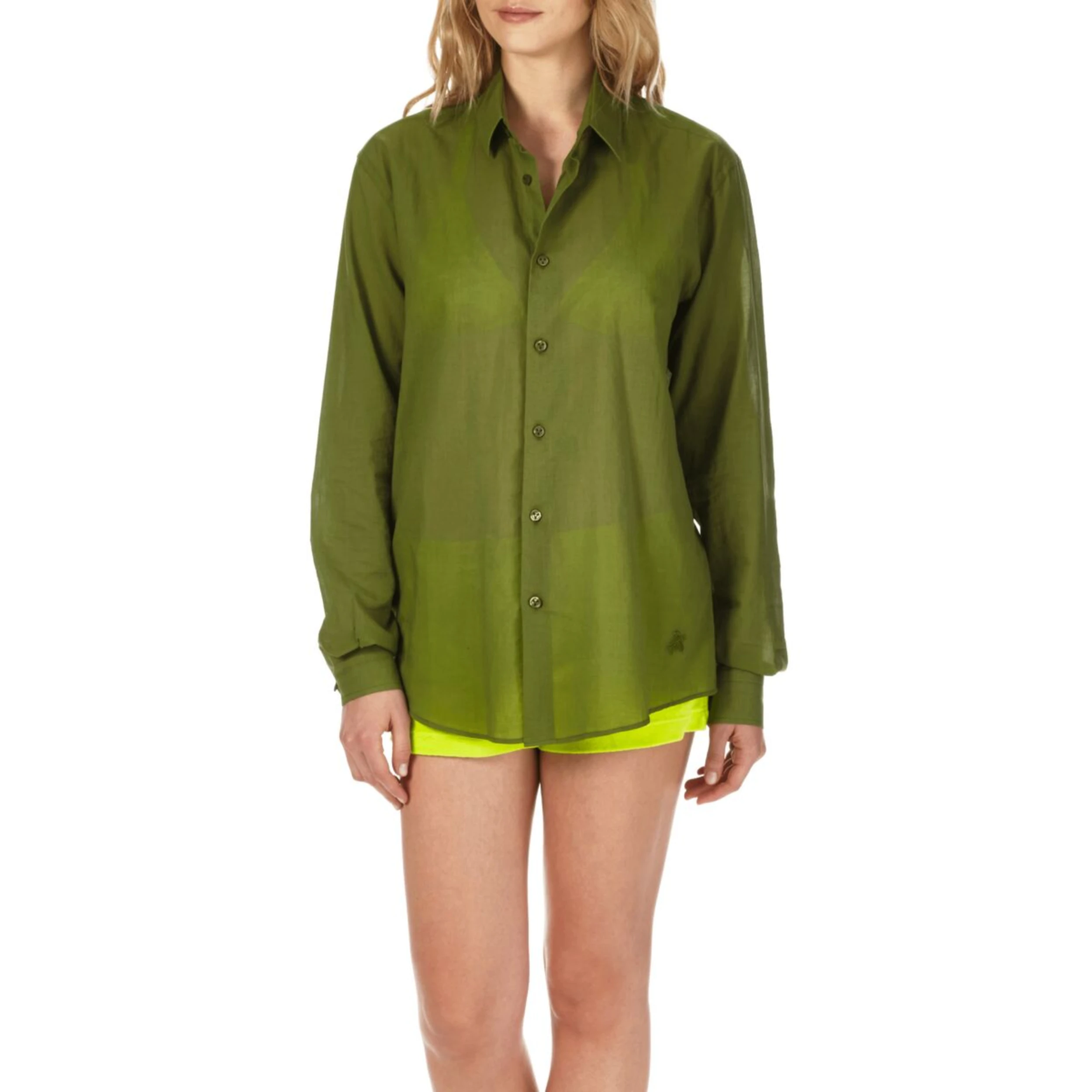 Resim Unisex Caracal Gömlek Haki CCAP501P-454 | Vilebrequin