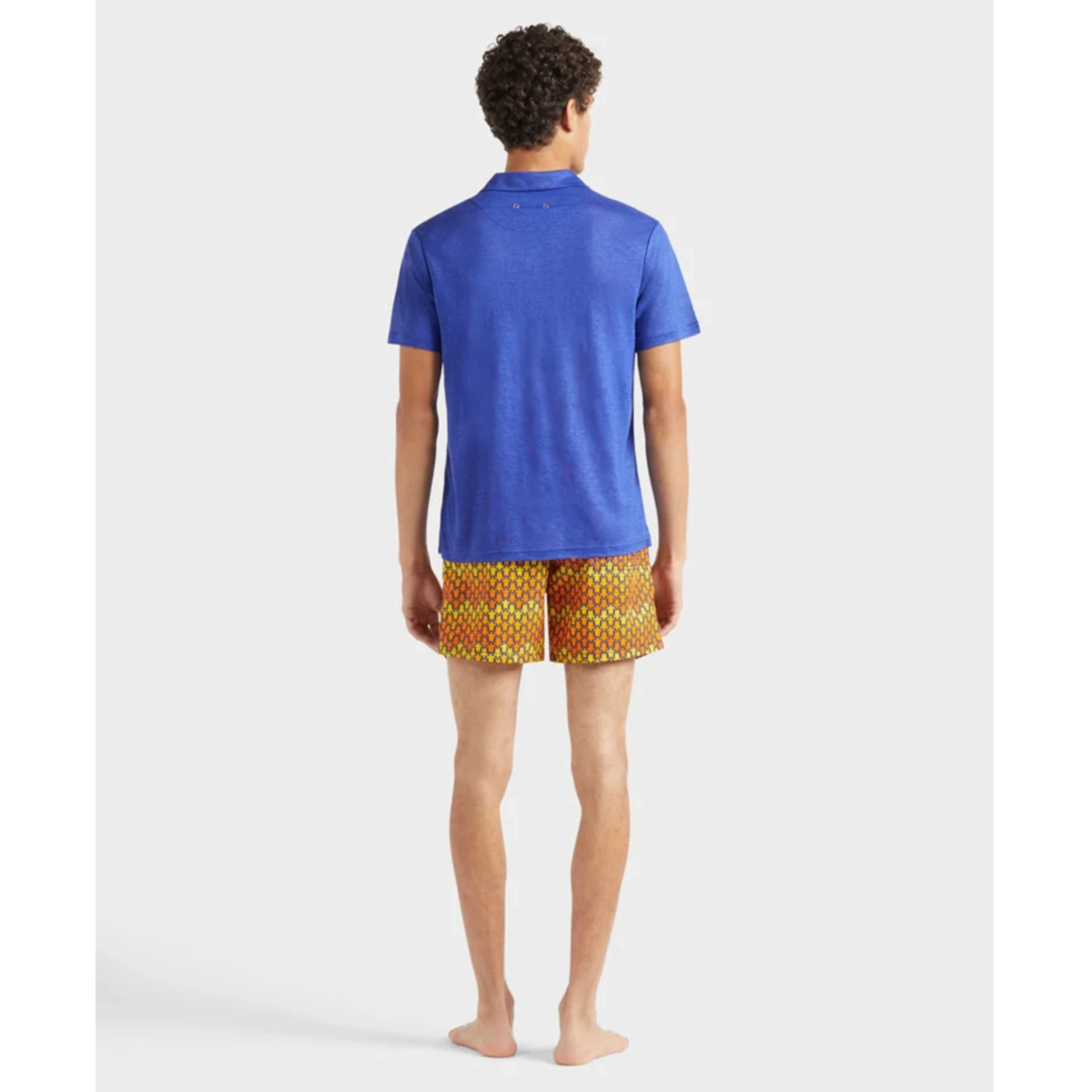 Resim Erkek Pyramid Keten Polo Mavi PYRE9O00-613 | Vilebrequin