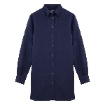 Resim Kadın Fragance Keten Gömlek Lacivert