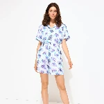 Picture of Kadın Flash Flowers Lourdes Bermuda Mavi