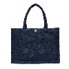 Resim Kadın Batist Havlu Plaj Çantası Lacivert
