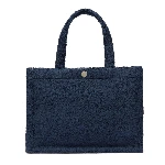 Resim Kadın Batist Havlu Plaj Çantası Lacivert