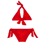 Resim Kız Çocuk Flower Power Groupie Bikini Kırmızı