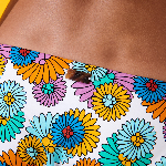 Resim Kadın Marguerites Flore Bikini Altı Beyaz